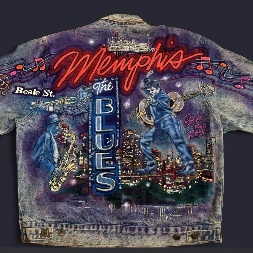 Tony Alamo Memphis Tennessee Denim Jacket Size M Elvis Presley Graceland